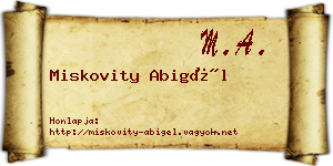 Miskovity Abigél névjegykártya
